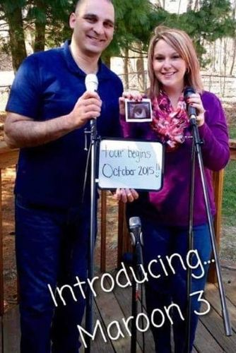 Ashlie's Embrace founders Erin and Tony announcing their pregnancy when they were expecting Ashlie in 2015.