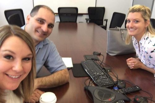 Ashlie’s Embrace founders Erin and Tony Maroon with Mandi, the organization’s first Board member, at the first Ashlie’s Embrace Board meeting.